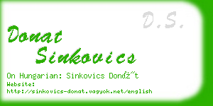 donat sinkovics business card